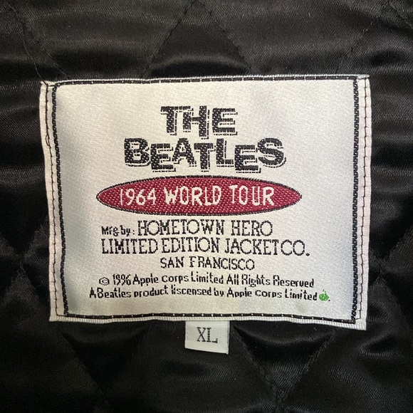 VINTAGE ‘The Beatles 1964 World Tour’ Limited Edition Crew Jacket Size XL RARE - Picture 4 of 15